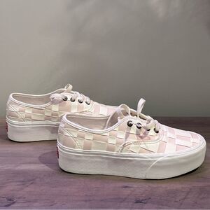 Vans - Stackform Woven Check Lace Up Platform Sneakers
